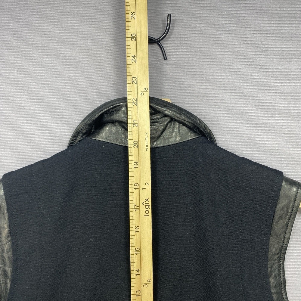 Rebecca Minkoff Vest Large Lambskin Leather Moto Biker Asymmetrical Zipper Black - Picture 6 of 12